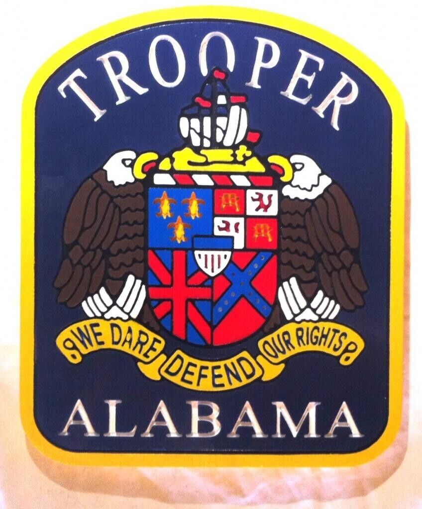 Alabama State Trooper 3D routed patch plaque wood Sign Custom
