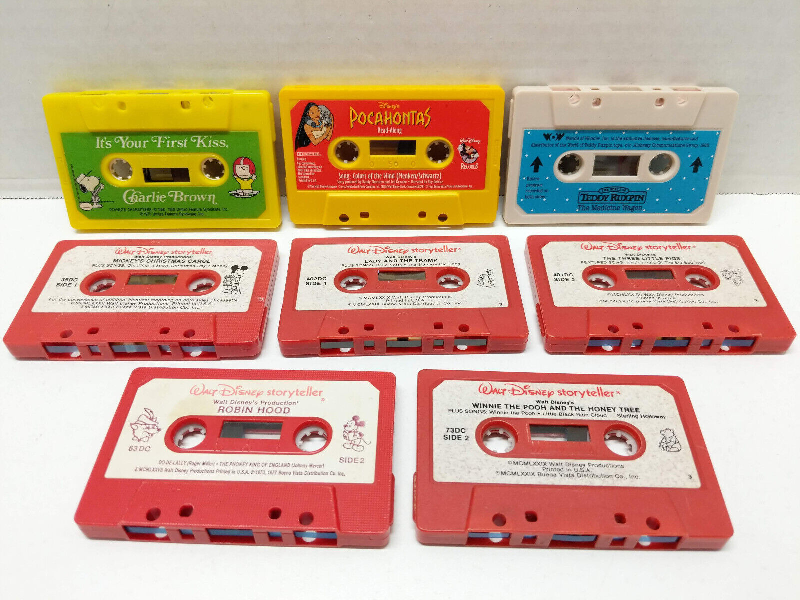 Lot Of 8 Vintage Audio Cassettes - Walt Disney Storyteller +more - Tested