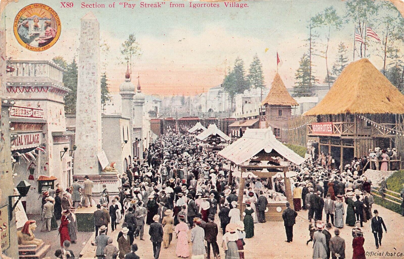 Alaska Yukon Pacific Expo 1909 Pay Streak Igorrotes Village Vtg Postcard B33
