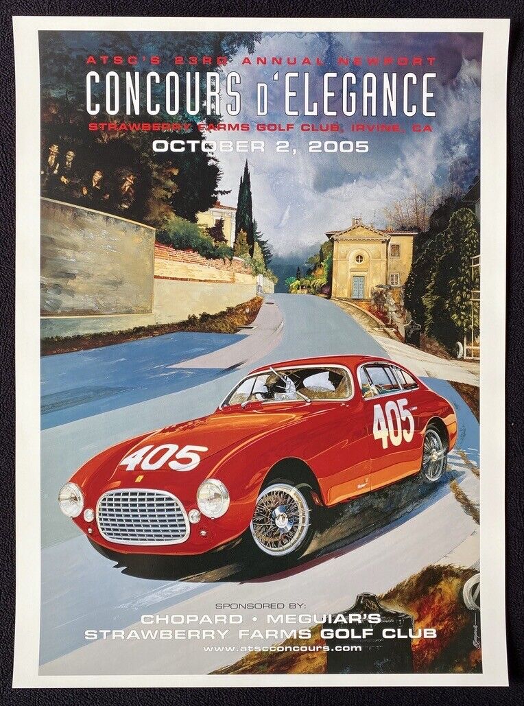 2005 Newport Concours Poster FERRARI 340 America Villoresi 1951 Mille Miglia