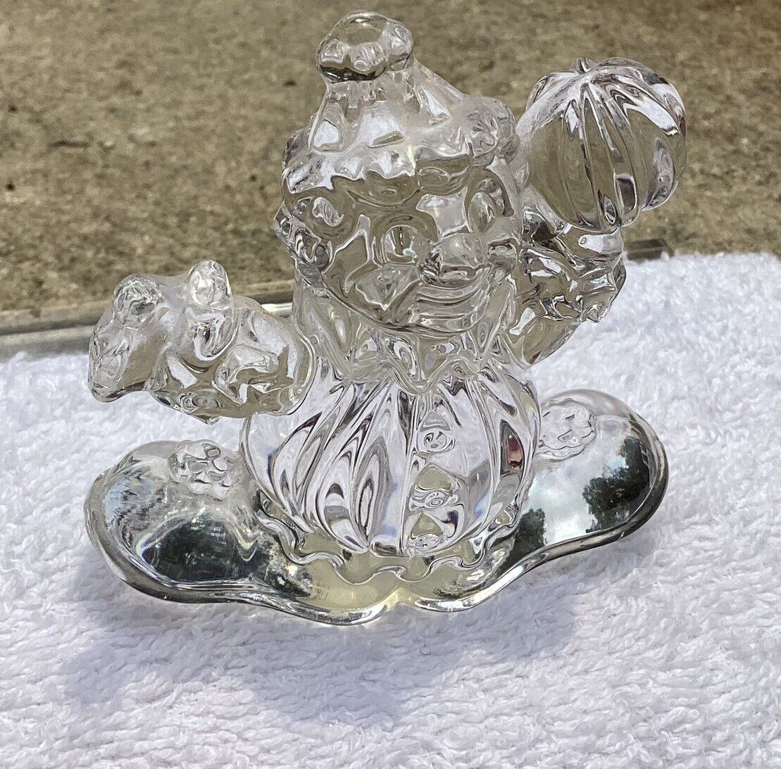 Princess House Rocking Clown Figurine 24% Lead Crystal Made in Germany 3”