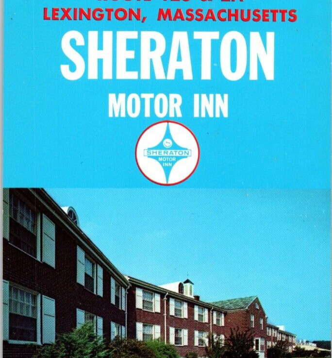 1968 Vintage Sheraton Motor Inn Lexington Mass 3-View Unposted Panorama Postcard