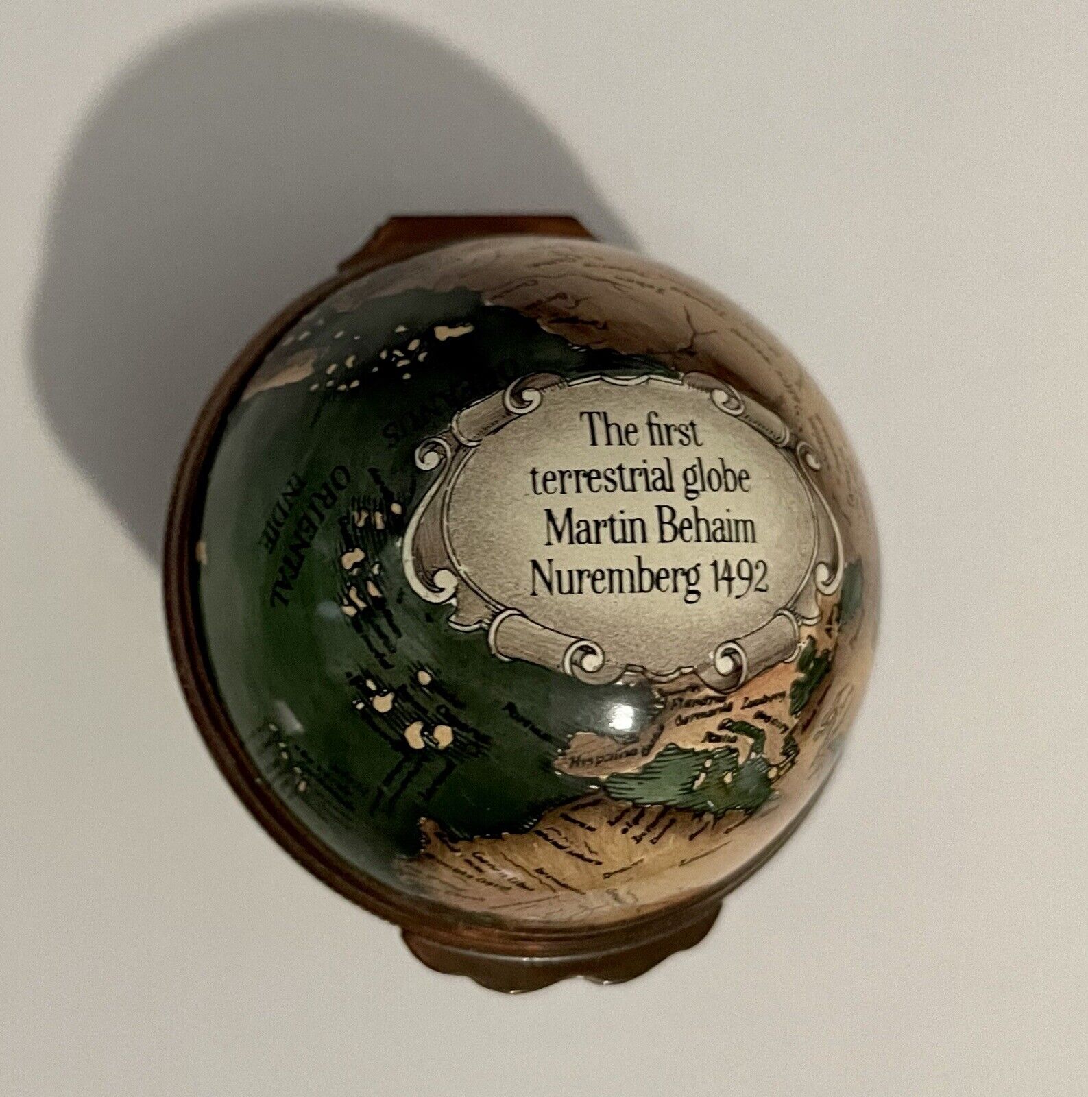 Halcyon Days Enamel The First Terrestrial Globe Martin Behiam Nuremberg Box