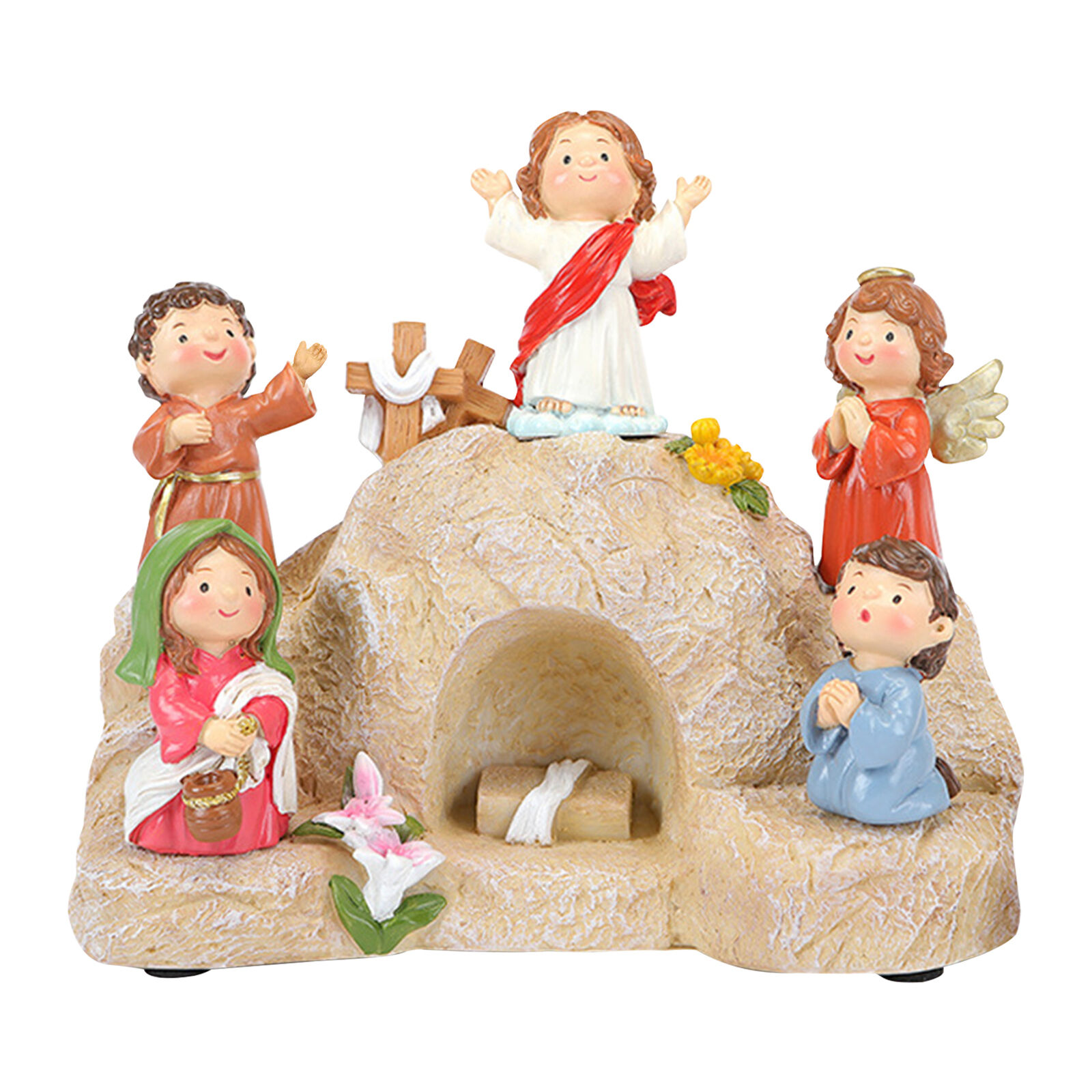 The Ascension Day of Jesus Scene Ornaments,Religious Resin Figurines Decor