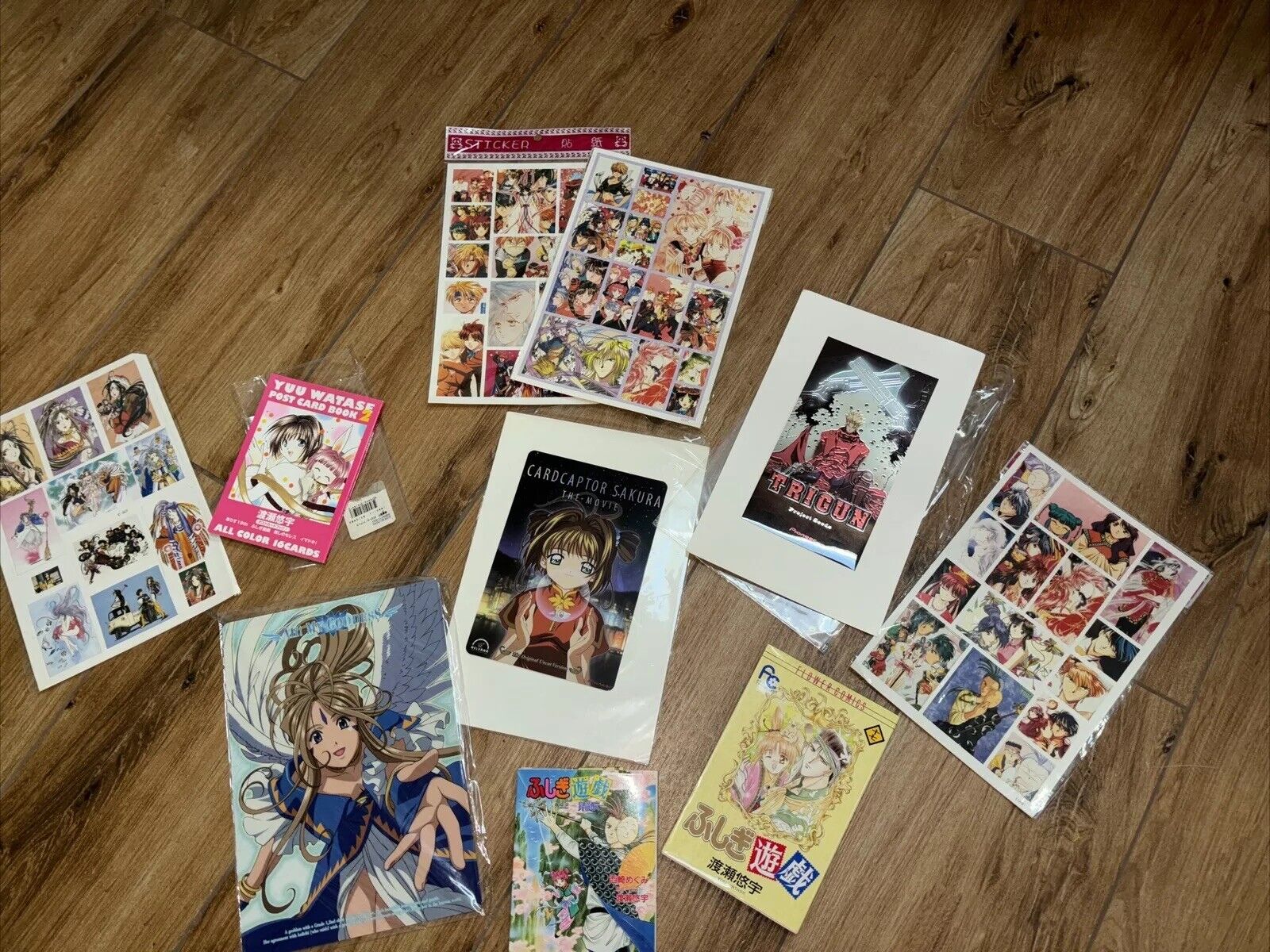 Huge Lot Of Anime ￼Mini Posters & unused post cards, Books, Stickers Etc