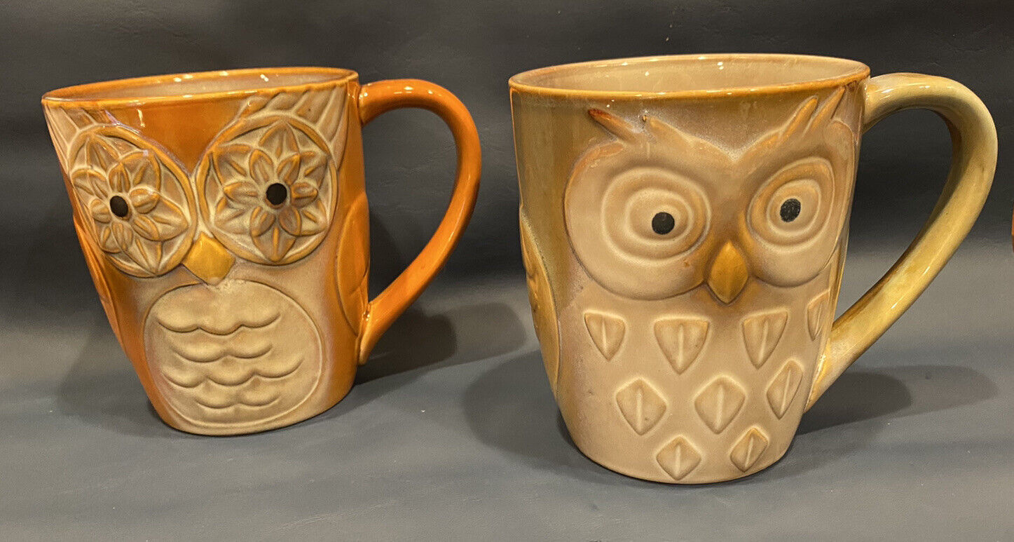 Pair Of OWL coffee mugs by Elite Couture.