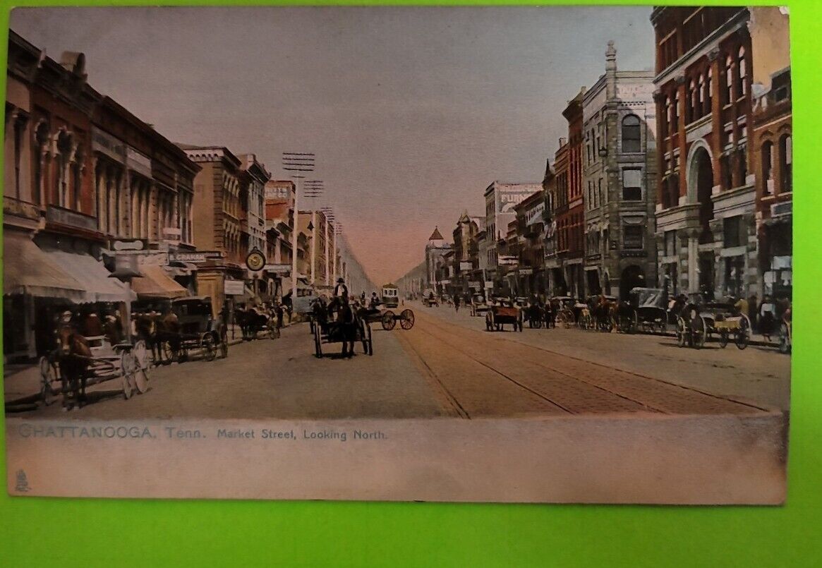 Vtg Postcard Early 1900’s Market St. Looking North Chattanooga No 2176 Unstamped