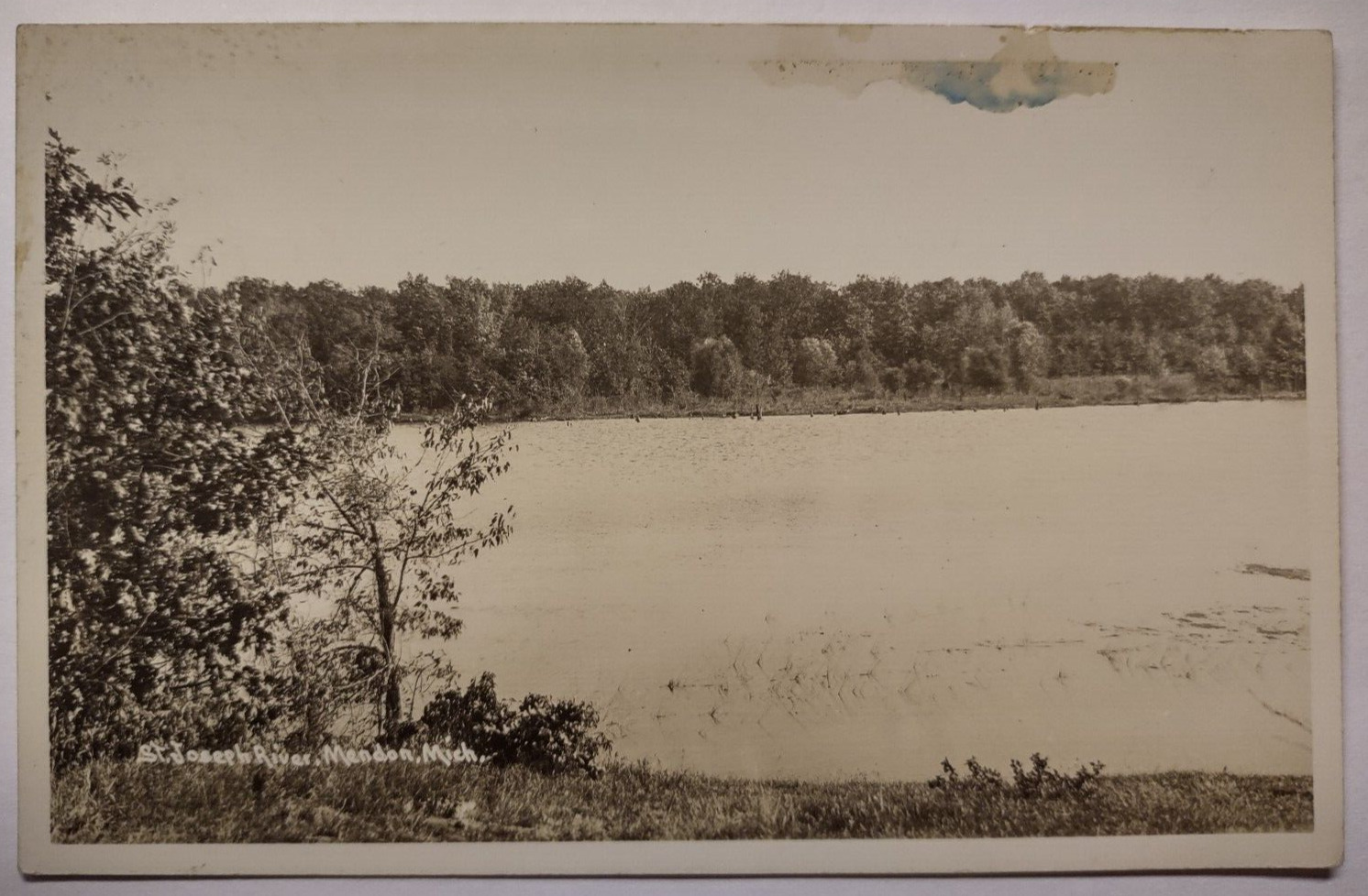 Vintage Postcard RPPC St Joseph River Mendon Michigan