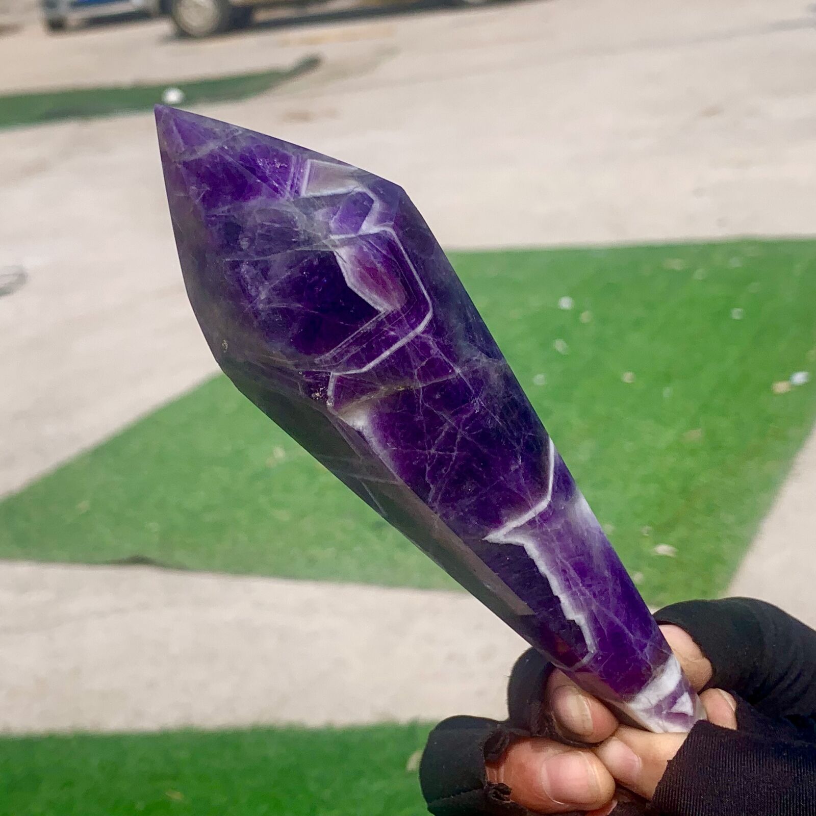 238gNatural Dream Amethyst Quartz Crystal Single End Magic Wand Targeted Therapy