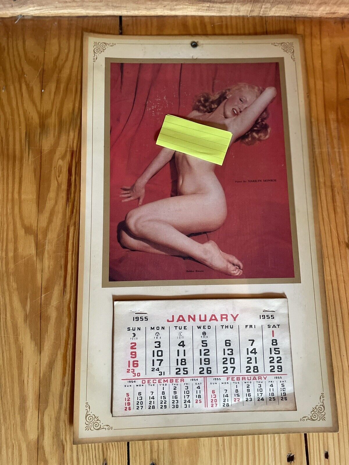 VINTAGE 1955 MARILYN MONROE CALENDAR GOLDEN DREAMS POSED Nude Full 12 Months
