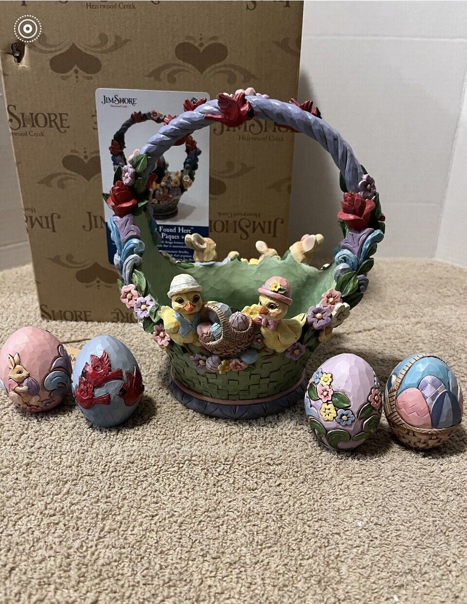 Jim Shore 2020 Easter Basket “Easter Cheer Found Here.” 