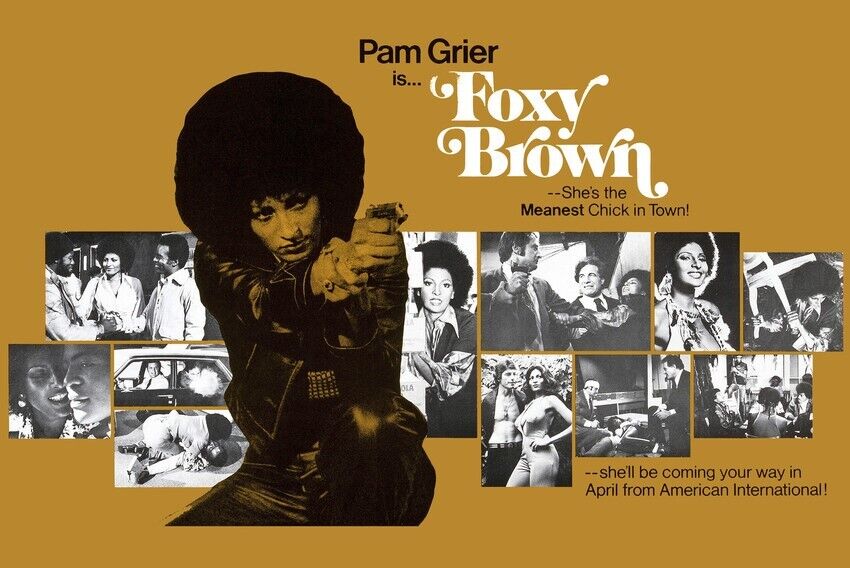 FOXY BROWN PAM GRIER PETER BROWN COOL MONTAGE MOVIE SCENES 24x36 inch Poster
