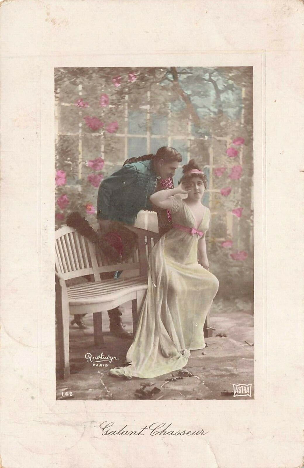 Antique Postcard France Early 1900's Whisper in my Ear