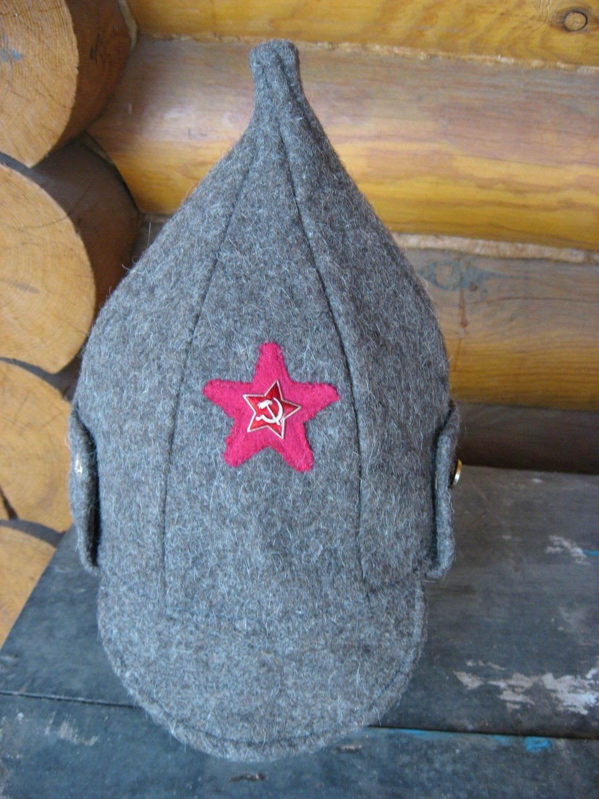 Authentic WW1-WW2 Relic Soviet Red Army Budenovka Infantry ,winter Hat
