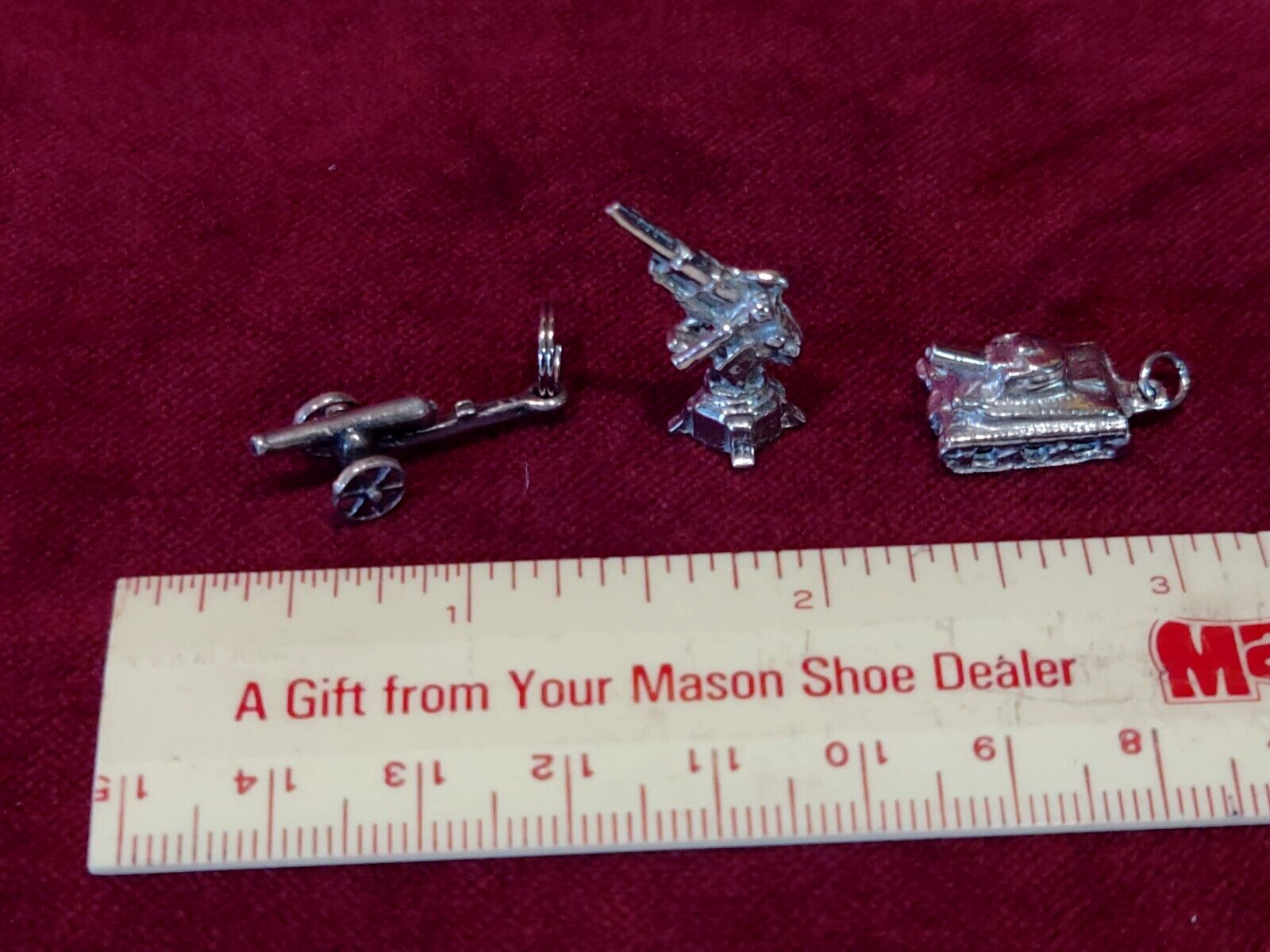 Vintage Sterling Silver Cannon Charms