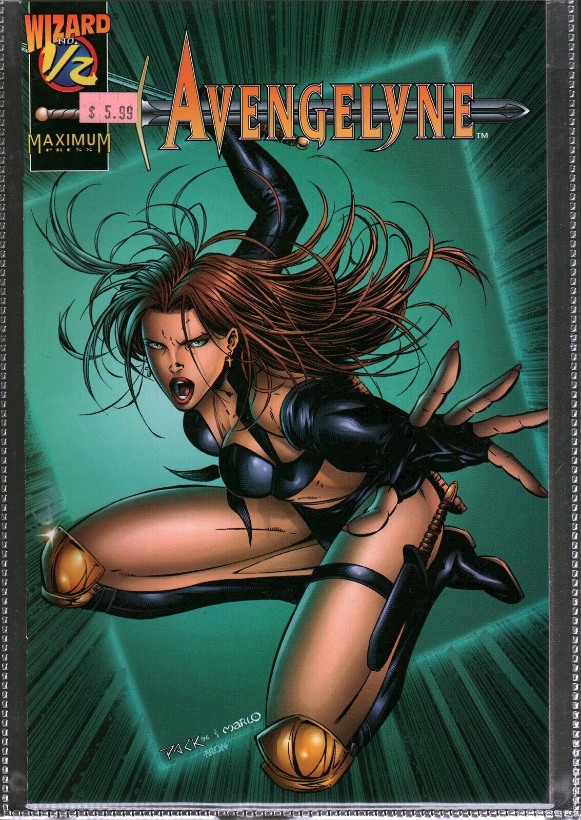 Maximum Press Avengelyne #1/2 Wizard Edition Comic Book With COA 1996