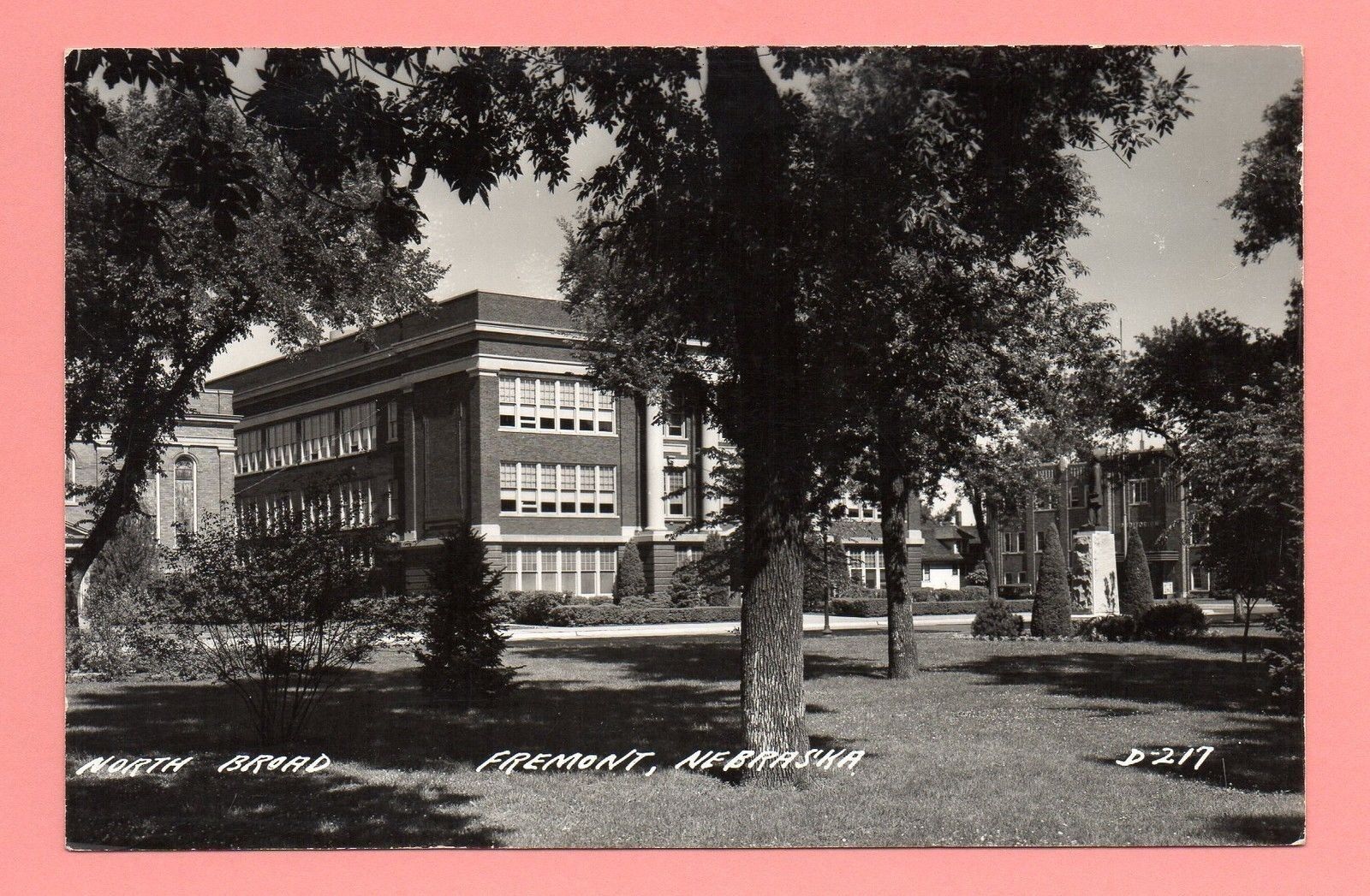 Junior High School North Broad Fremont Nebraska 1940\'s Postcard RPPC