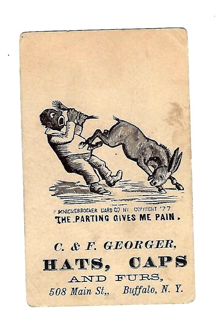 c1890\'s Trade Card C.&F. Georger Hats, Caps & Furs, \