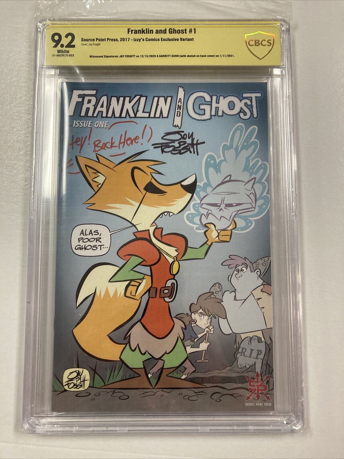 Franklin and Ghost #1 Izzy\'s Comics Exclusive Fosgitt and Gunn Signed CBCS 9.2