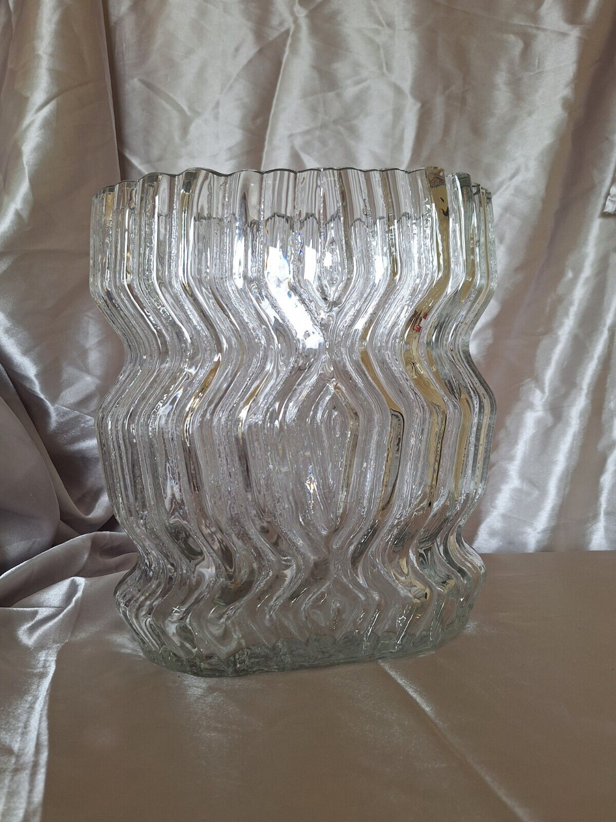 STUNNING RARE LG MCM Martin Freyer for ROSENTHAL Studio-Line Glass Striated Vase
