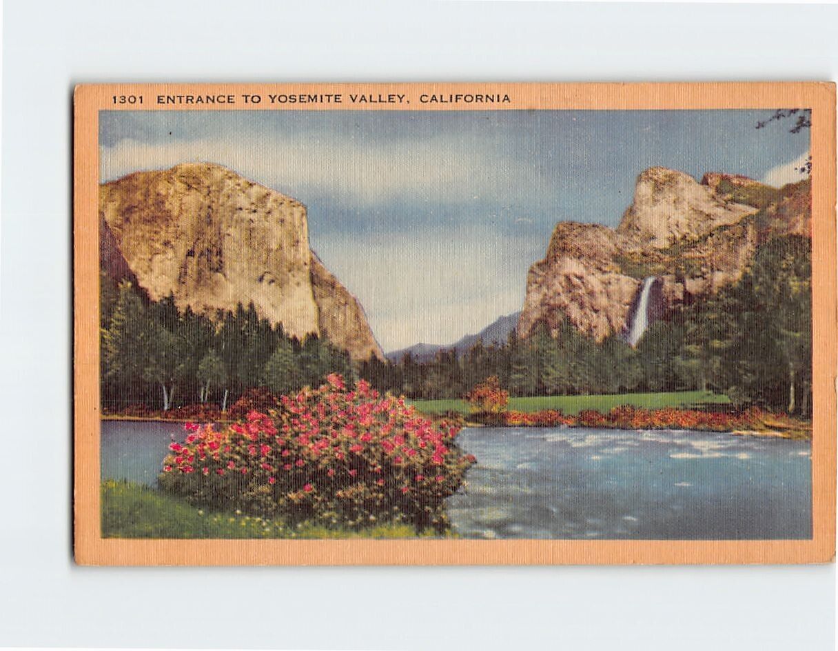 Postcard Entrance to Yosemite Valley California USA