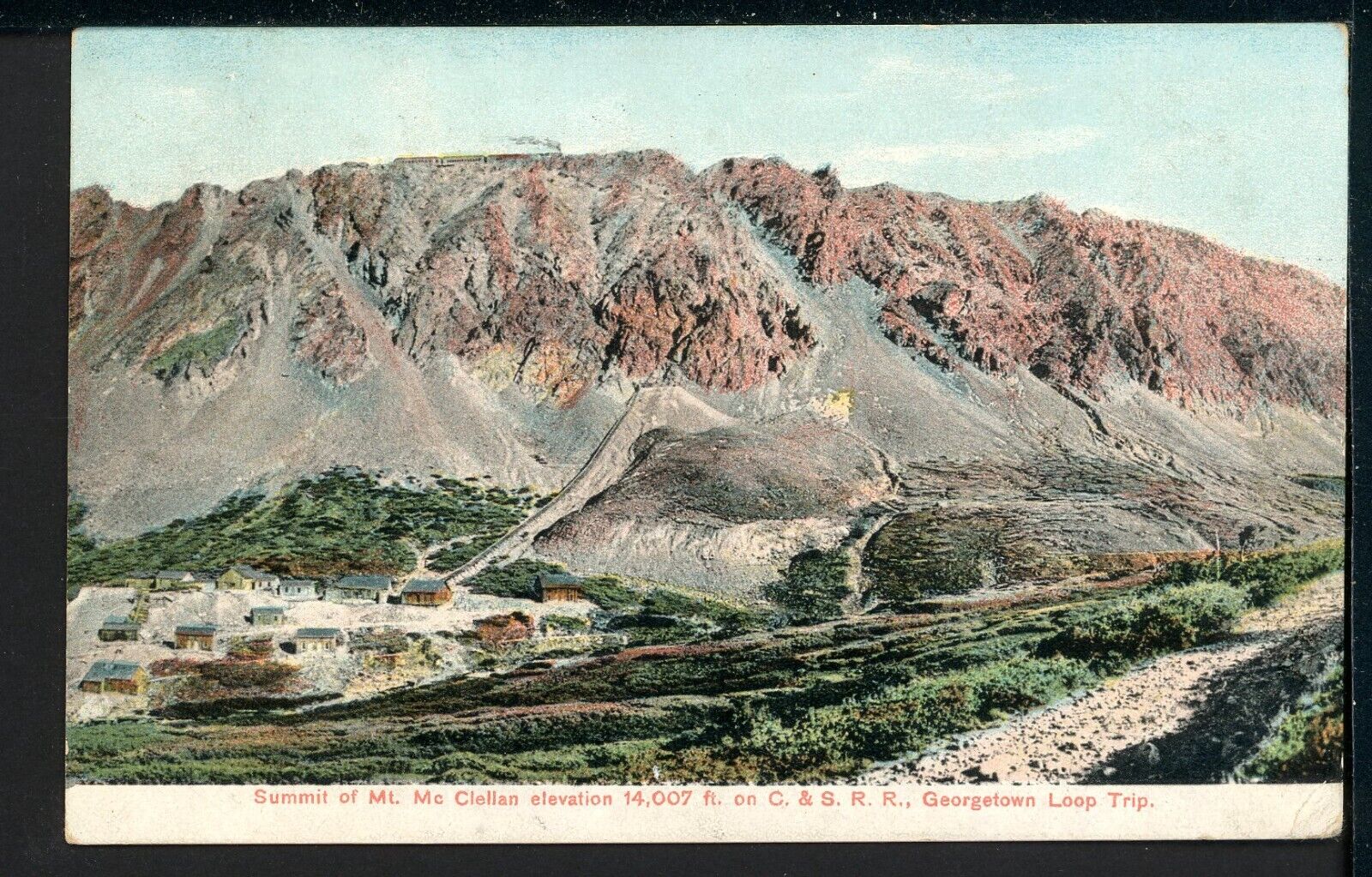 1909 Mt McClellan CO C & SRR Georgetown Loop Trip Historic Vintage Postcard