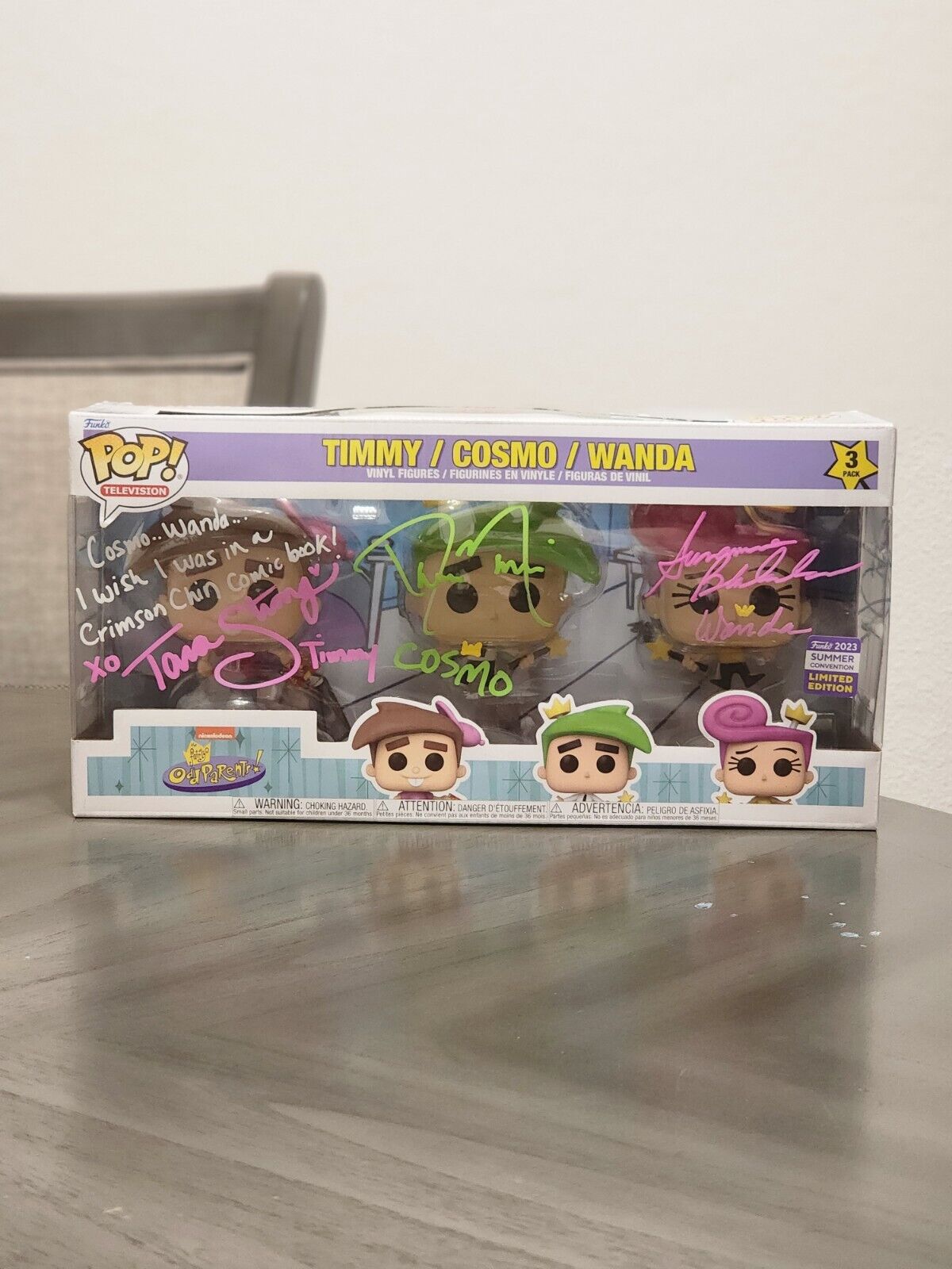 Signed Fairly OddParents 3 Pack Funko- Rare 