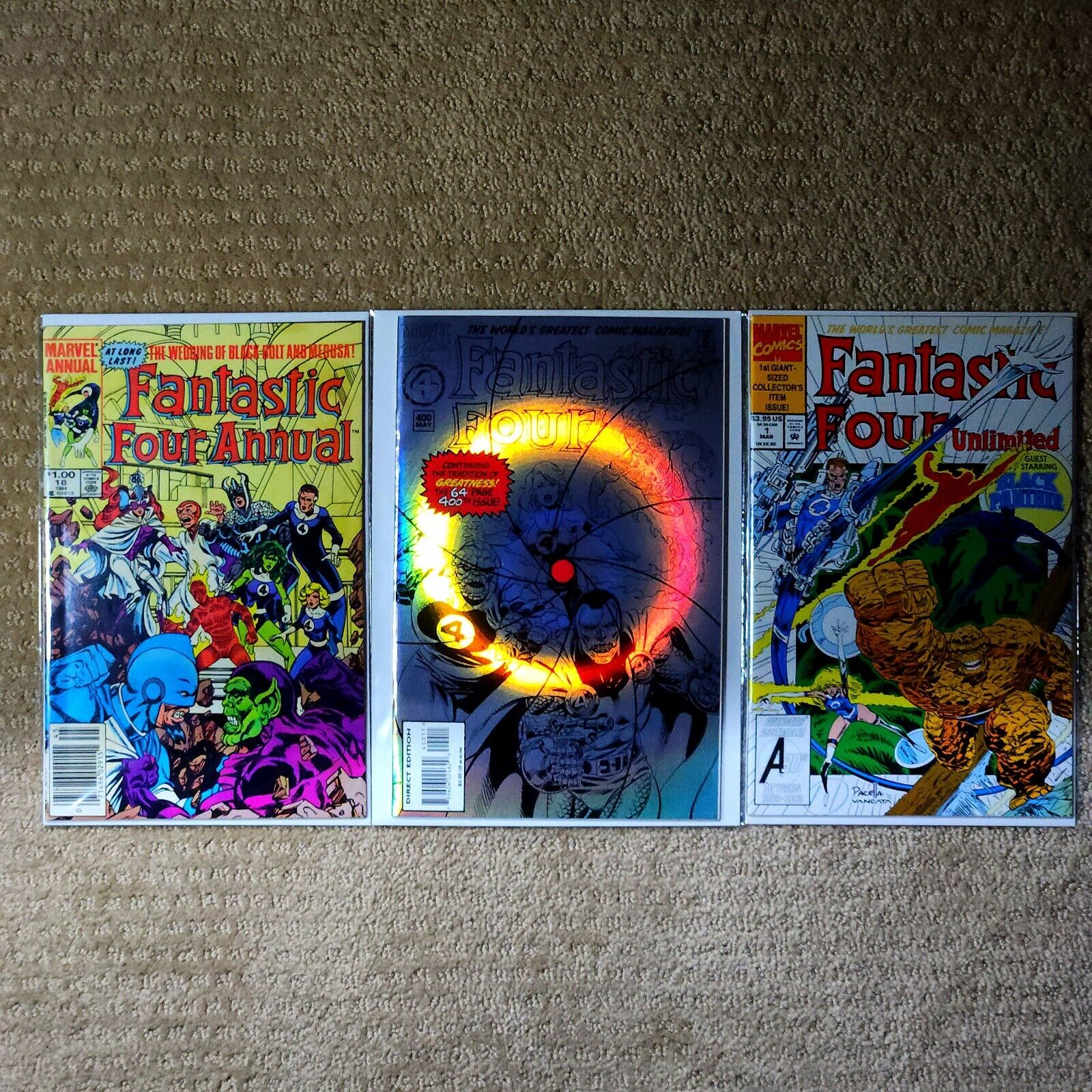 Fantastic Four Comics Lot 3 Vintage Black Panther Foil 💎💎💎