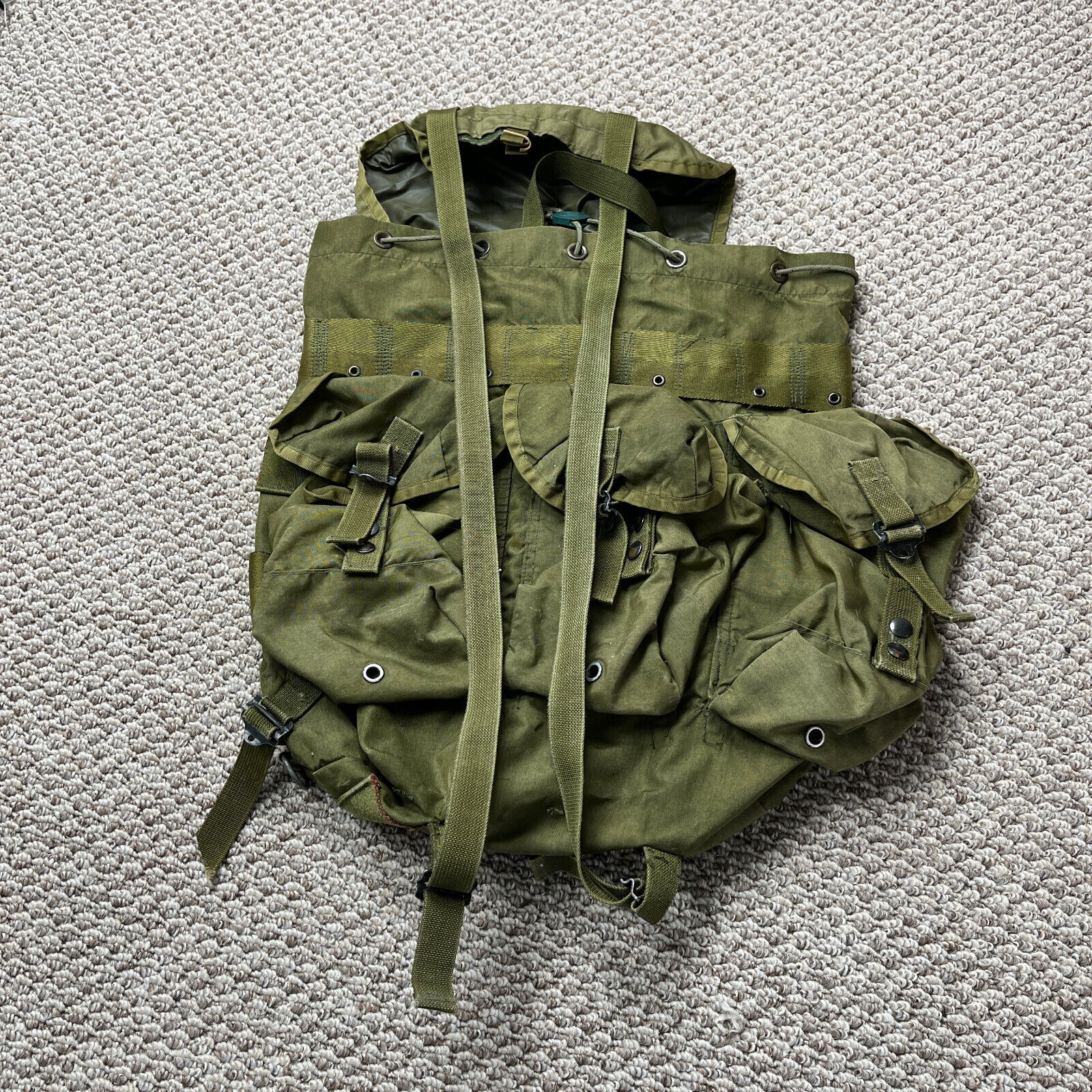 Authentic USGI Alice Field Pack LC-1 Green Nylon 70s Bag Straps No Frame Militar