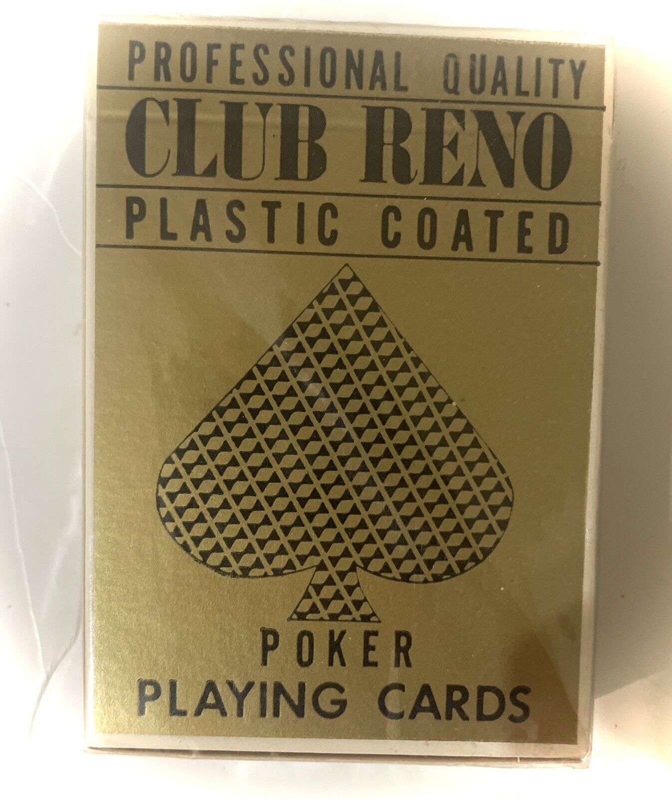Club Reno Playing Cards No. 103 Diamond Back Black Linen Finish.  NEW & SEALED