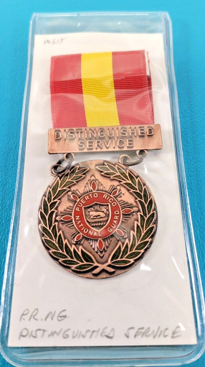 Vintage Rare Puerto Rico Distinguished Service National Guard Medal Pin Badge
