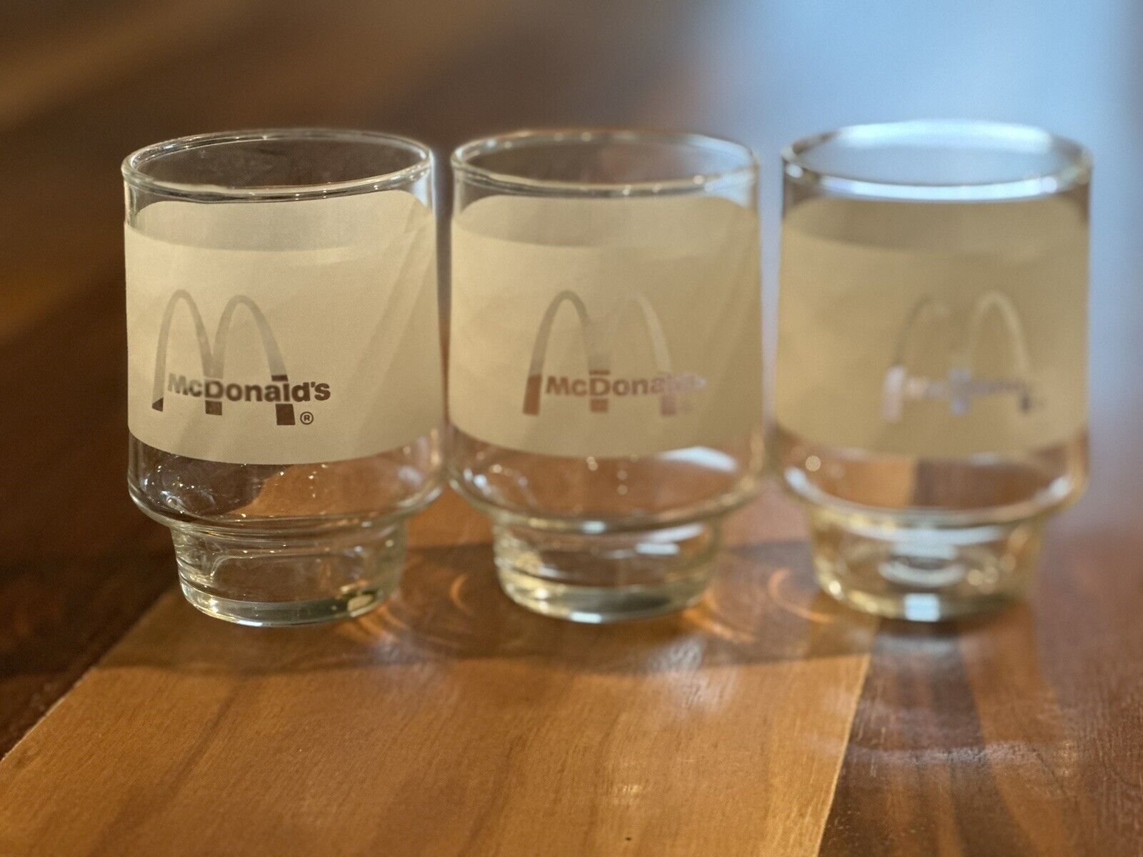 Vintage Mcdonalds Frosted Juice Collector Glass Cup Set Of Three