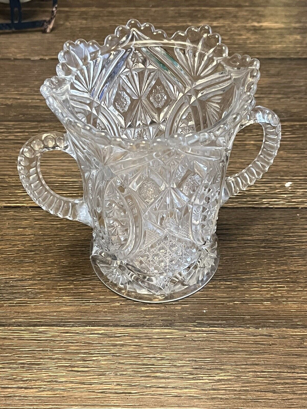 Vintage Clear Glass  Small Vase