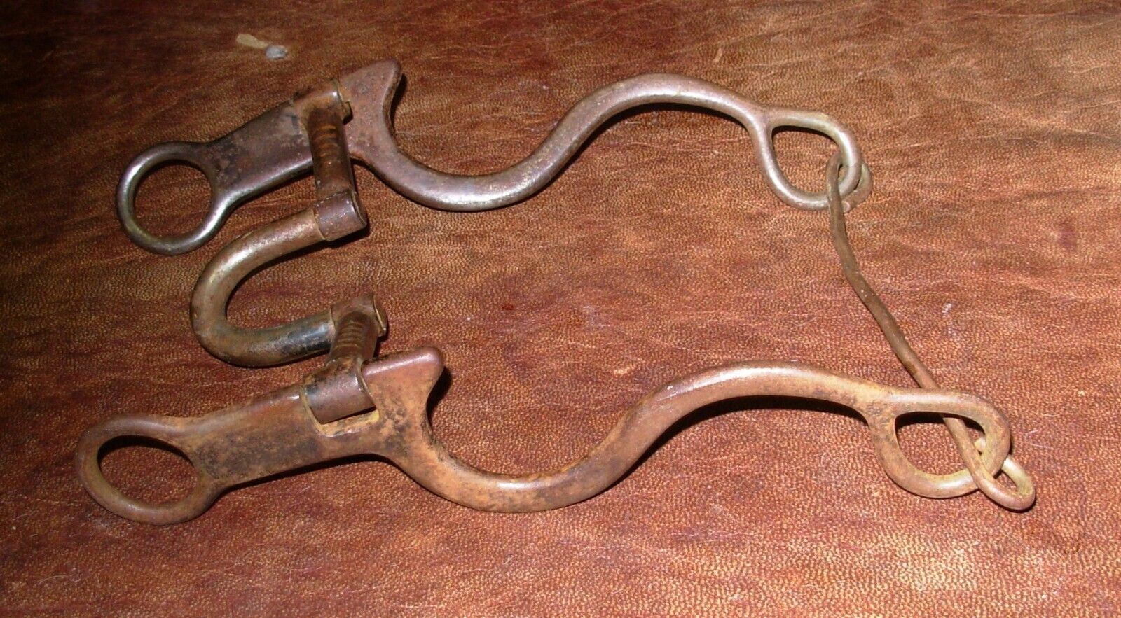 Large Antique Hand Made Western Horse Bit-Copper Taster? Inlays-From Montana