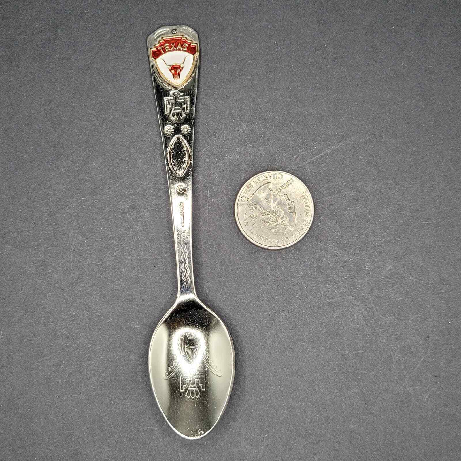 Texas souvenir spoon ~ Native American Symbols ~ Longhorn