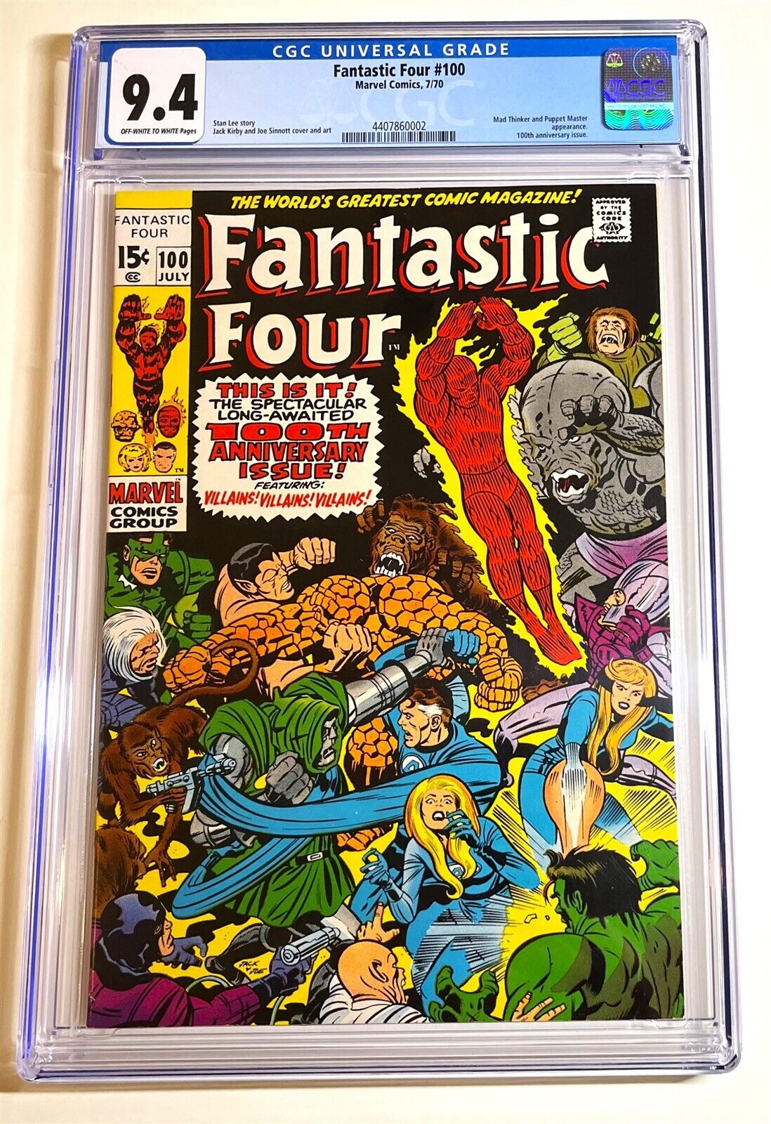 FANTASTIC FOUR #100 ~ Anniversary Issue 1970 Marvel KEY~ Stunning Near Mint 9.4