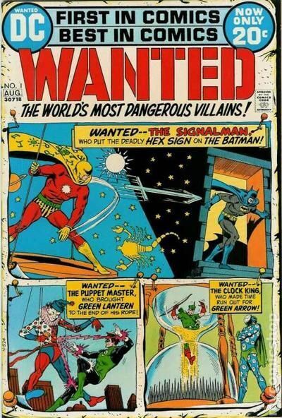 Wanted the World\'s Most Dangerous Villains #1 VG/FN 5.0 1972 Stock Image
