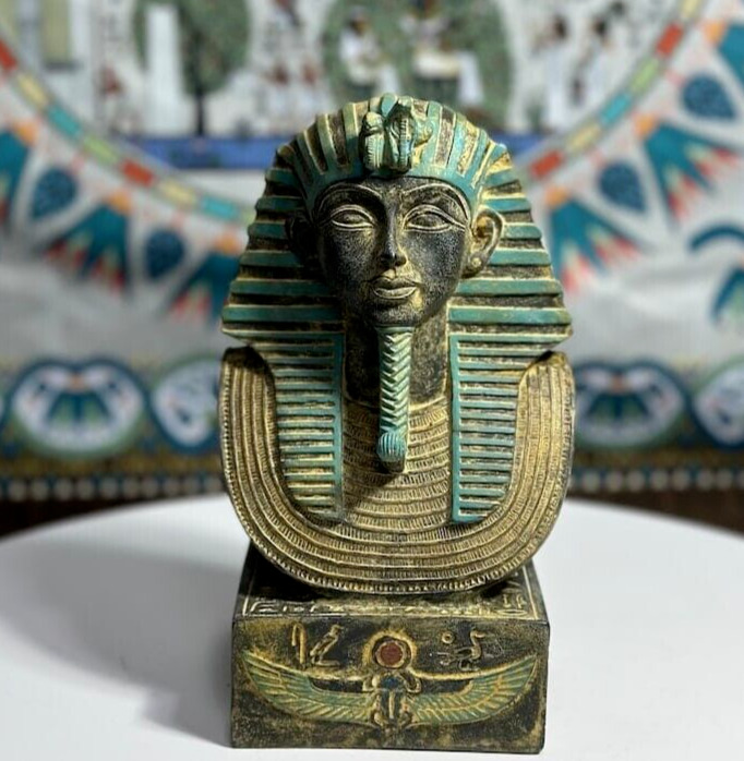 Unique Ancient Egyptian Antique Mask of Famous King Tutankhamun Statue Egypt BC