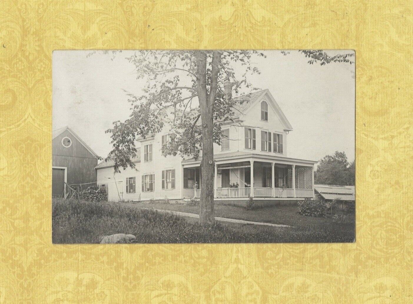VT Elliott area 1908-29 RPPC real photo postcard LARGE White HOME Vermont