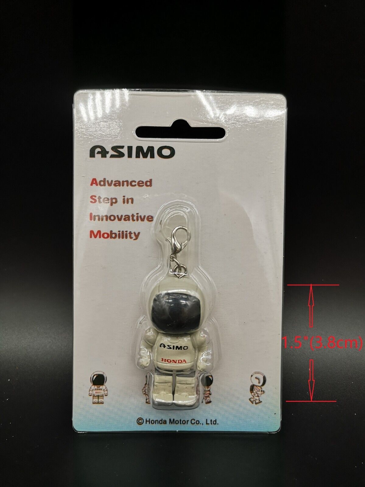 NEW RARE Japan Honda Asimo Robot Mini Key Chain Figure 4cm 1.6\