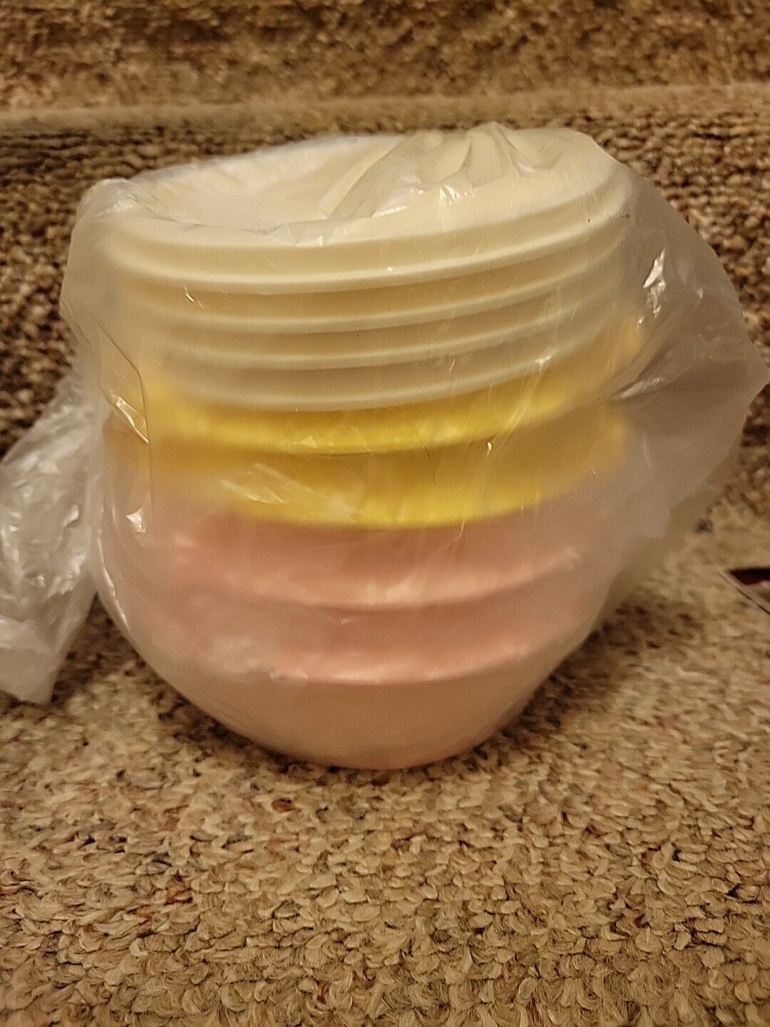 Tupperware Servalier Bowls 10 oz. Set of 2-Pastel Yellow, 2-Candy PINK 