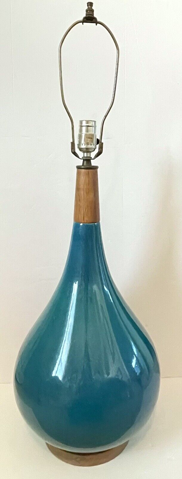 June Miller Grant Mid-Century 32” Blue Ceramic Table Lamp