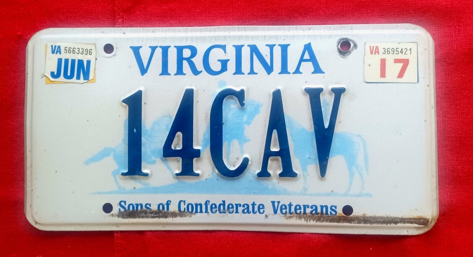 Sons Of Confederate Veterans, Virginia, Civil War License Plate Tag, Single