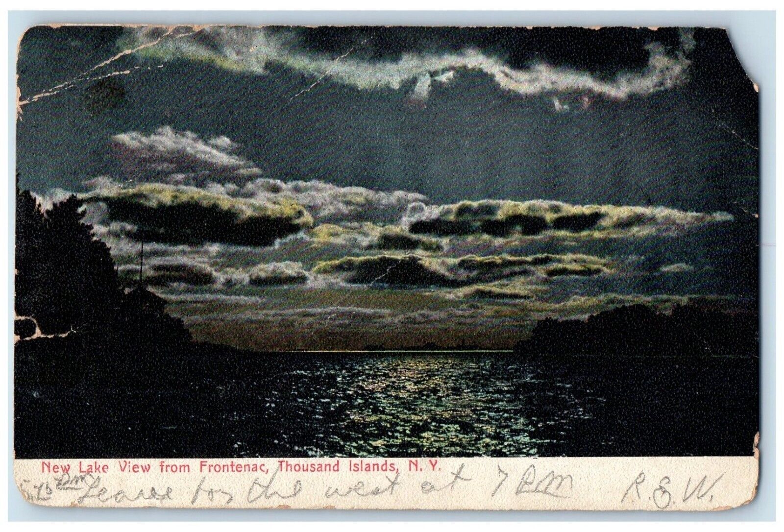 1907 New Lake View From Frontenac Thousand Islands New York NY Antique Postcard