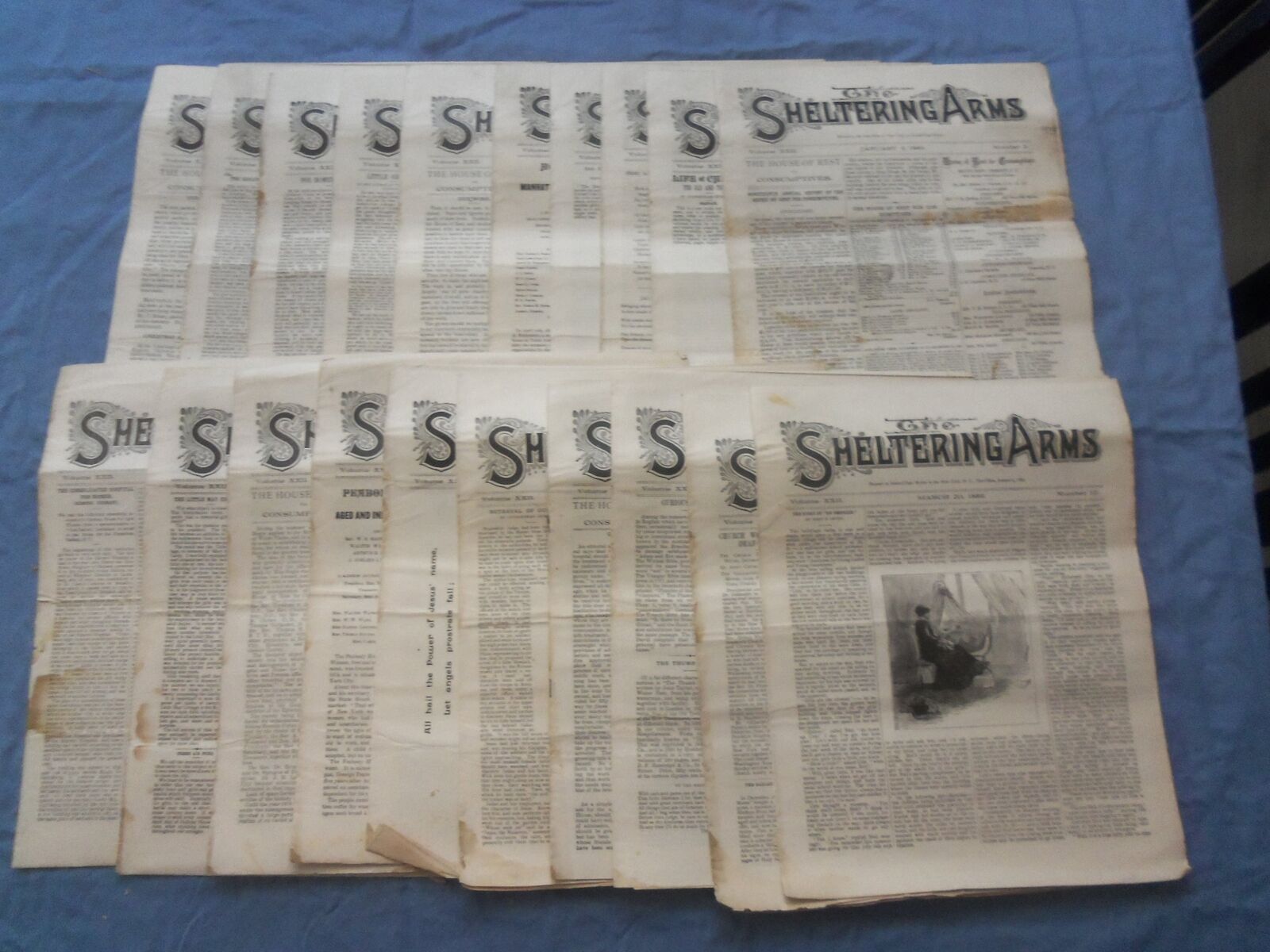 1889 THE SHELTERING ARMS NEWSPAPER - LOT OF 20 - NP 8415