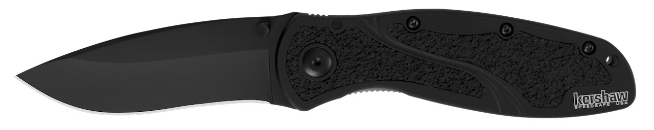 Kershaw Knives Blur Liner Lock Black Aluminum DLC Sandvik Stainless 1670BLK