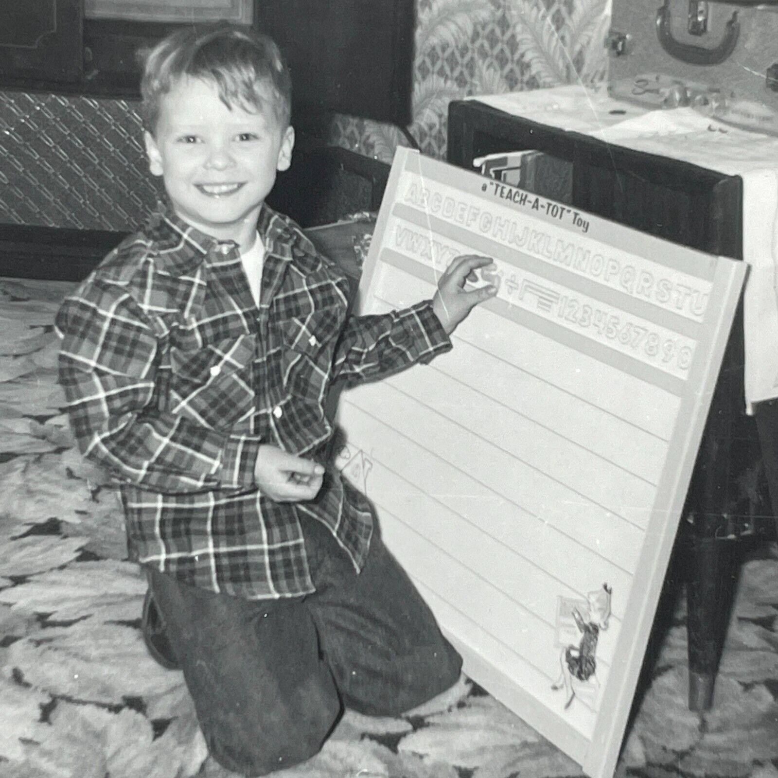 LH Photograph Happy Boy TEACH A TOT TOY Writing Board