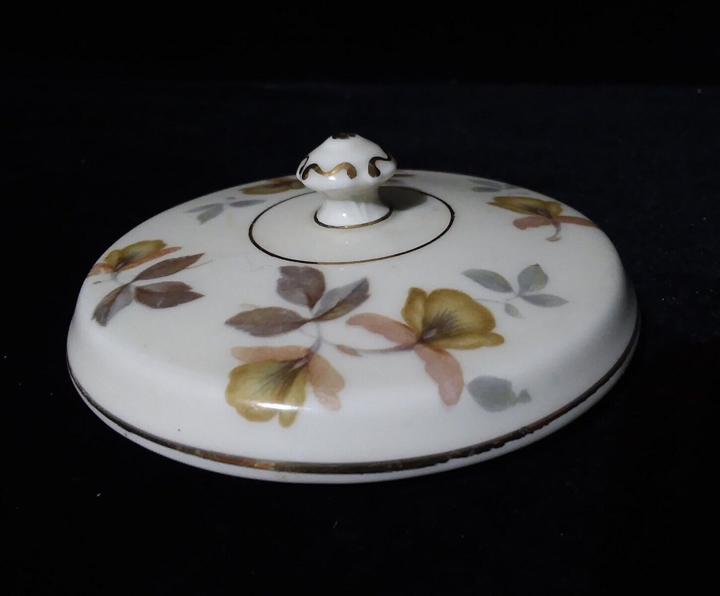 KPM Porcelain China Royal Ivory Germany Autumn Sugar Bowl Lid 4\