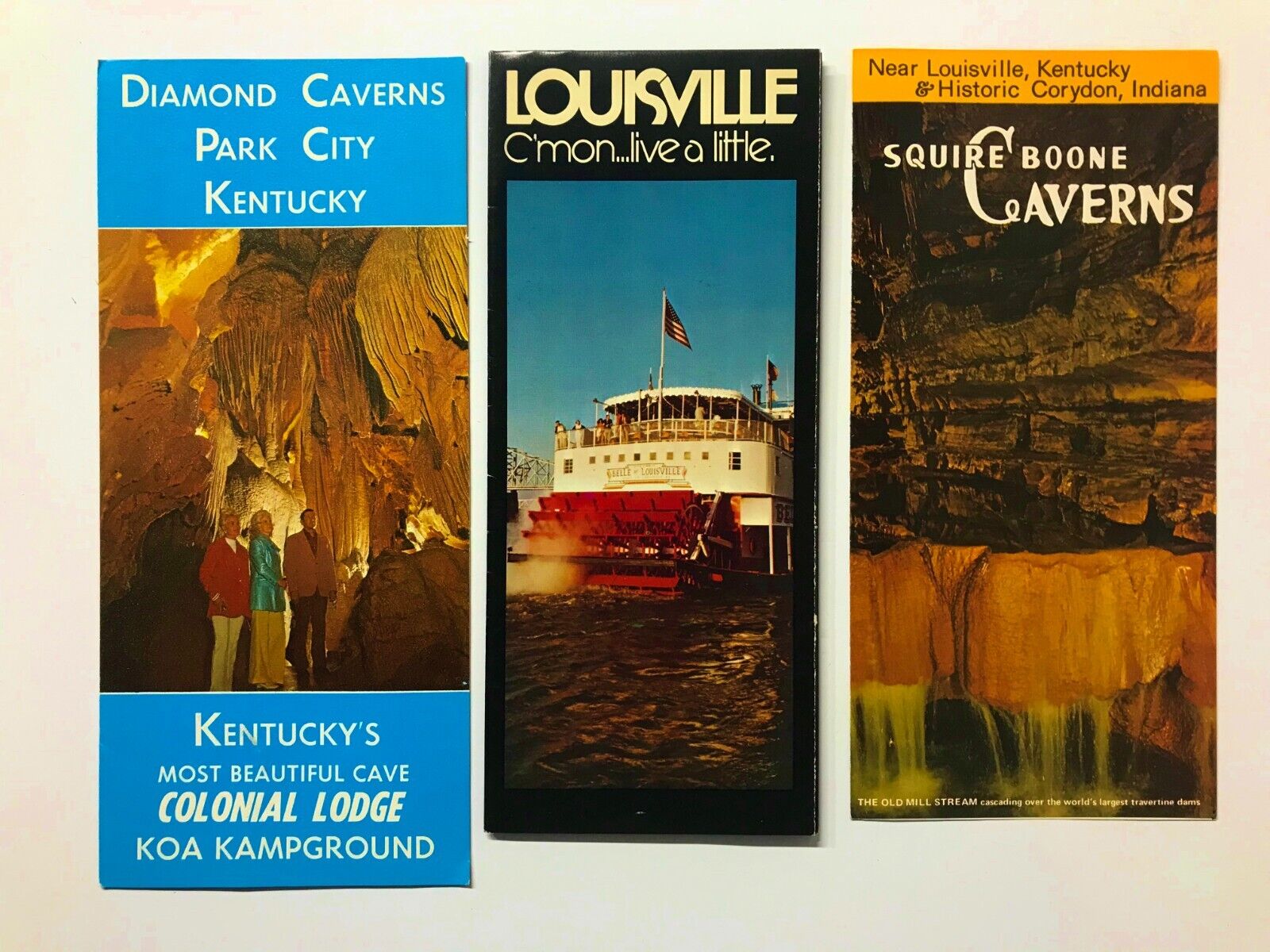 Vintage Squire Boone Diamond Caverns Louisville Koa Kampground Lot 3 Brochures