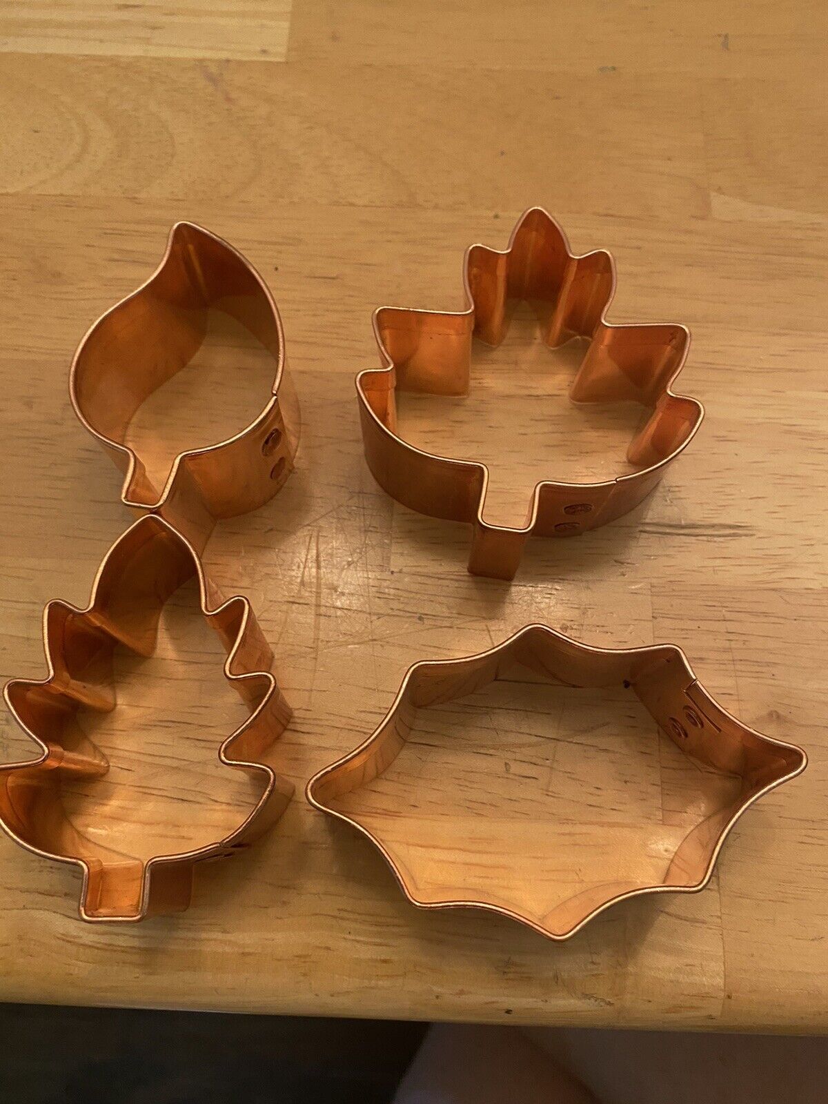Holston Mountain Copper Company Solid Copper Cookie Cutters, Set Of 4
